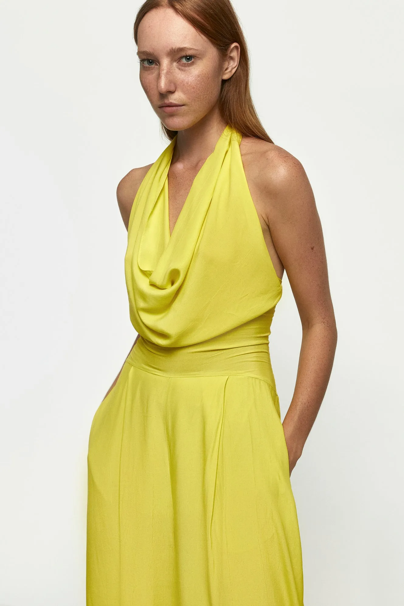 Cowl Neck Pant Suit