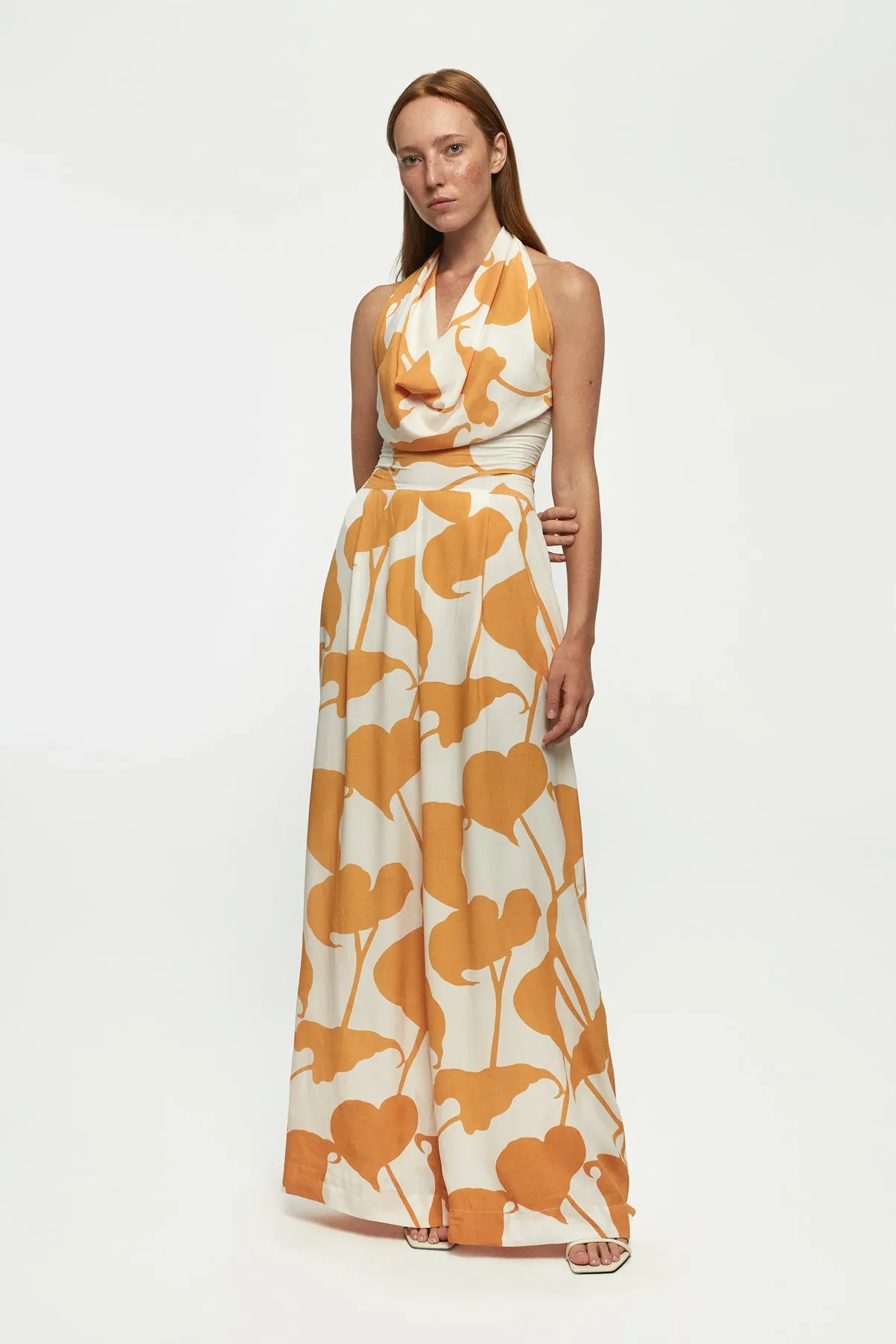Cowl Neck Pant Suit