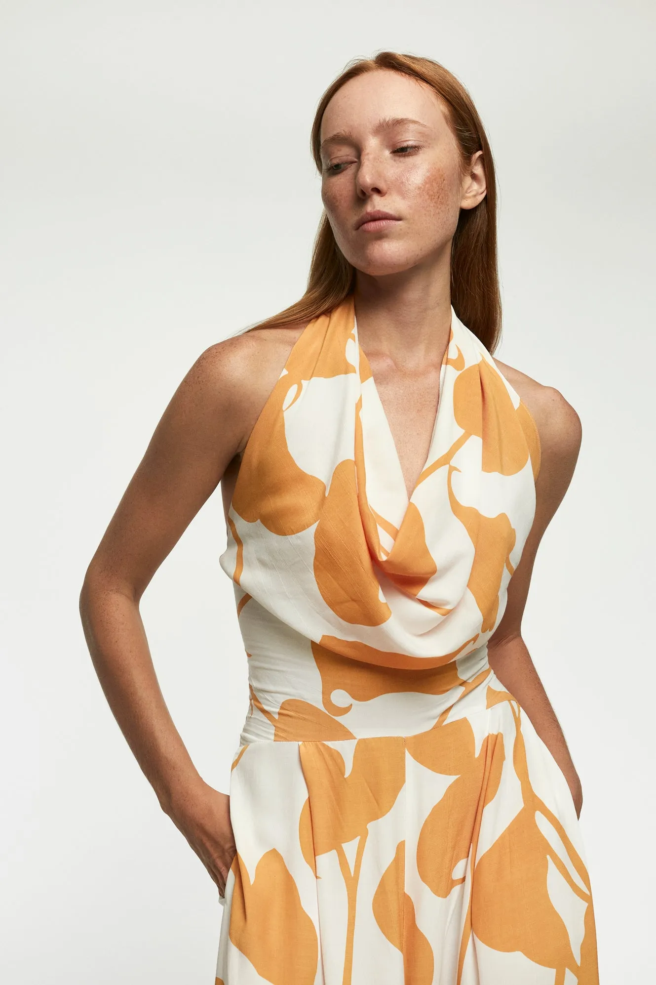 Cowl Neck Pant Suit