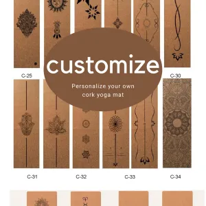Custom Cork Yoga Mat - Natural Cork and Rubber Personalized YOGA MAT 72" x 24" x 5mm or 3mm Thick. Non-slip, Best Eco-friendly Mat!