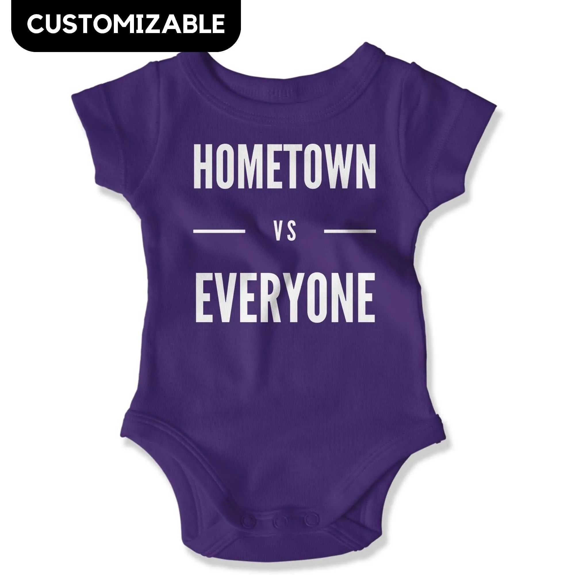 Customizable Hometown vs Everyone Baby Onesie