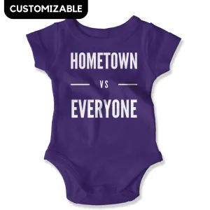 Customizable Hometown vs Everyone Baby Onesie
