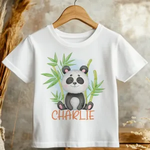 Cute Panda Personalised Toddler & Kids T Shirt