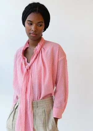 Daisy Top - Pink Gauze Stripe