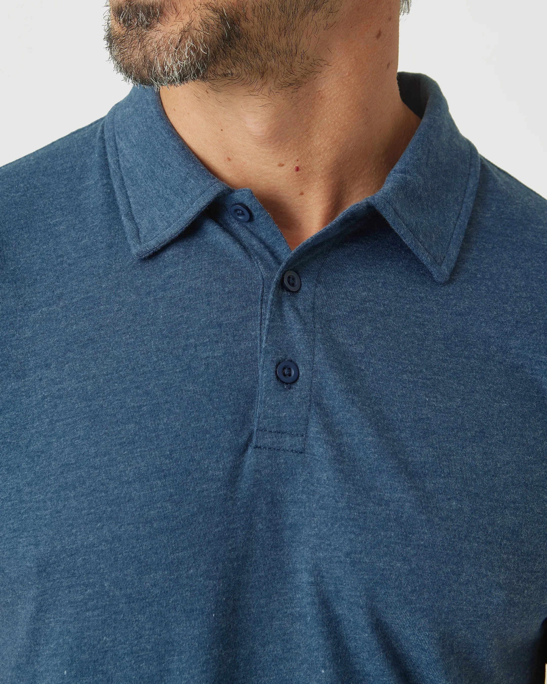 Deep Sea Blue Heather Short Sleeve Polo