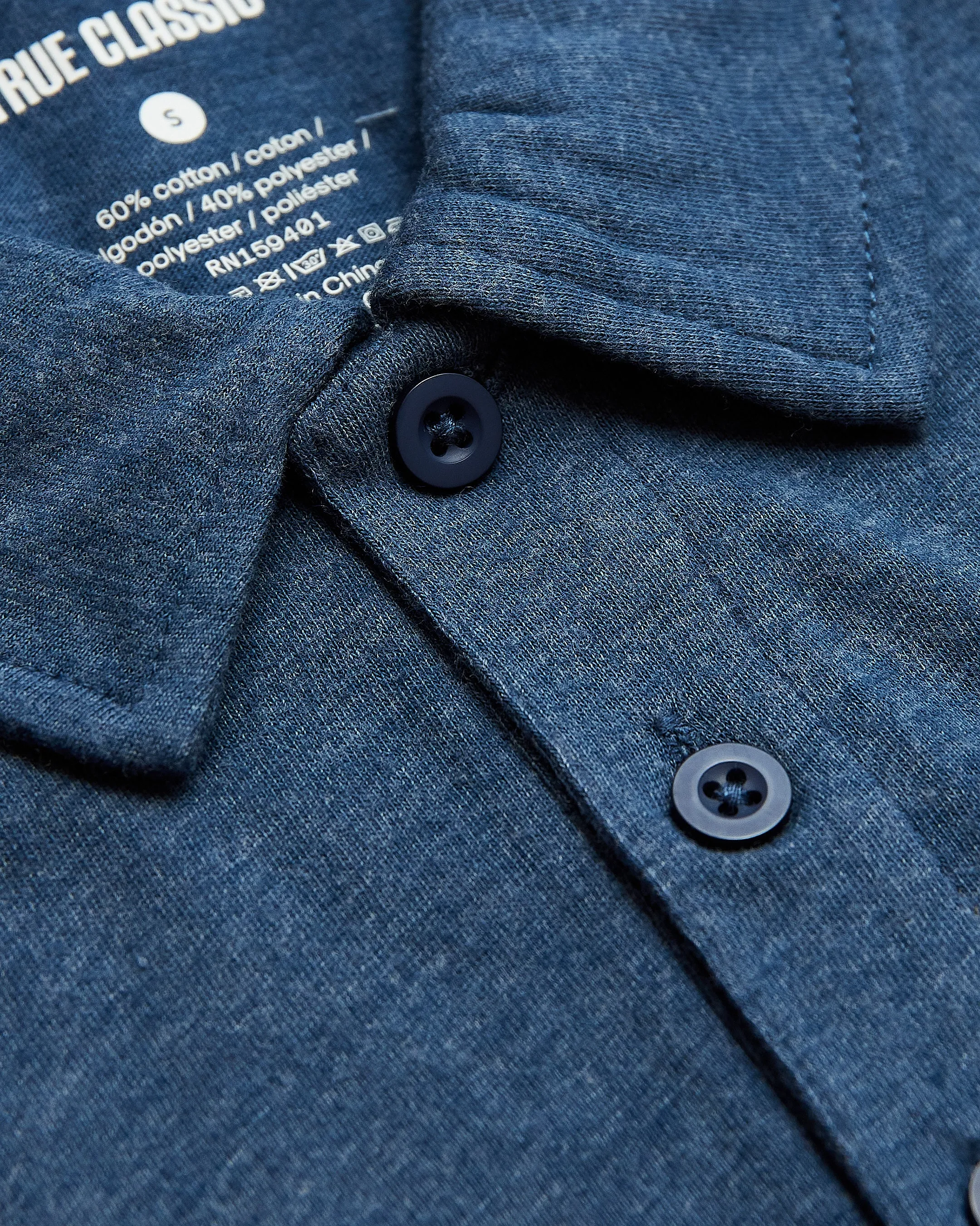 Deep Sea Blue Heather Short Sleeve Polo