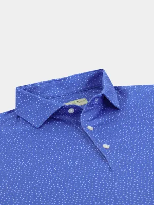 Donald Ross Mens Classic Fit Watermelon Seeds Print Polo - LAPIS WHITE