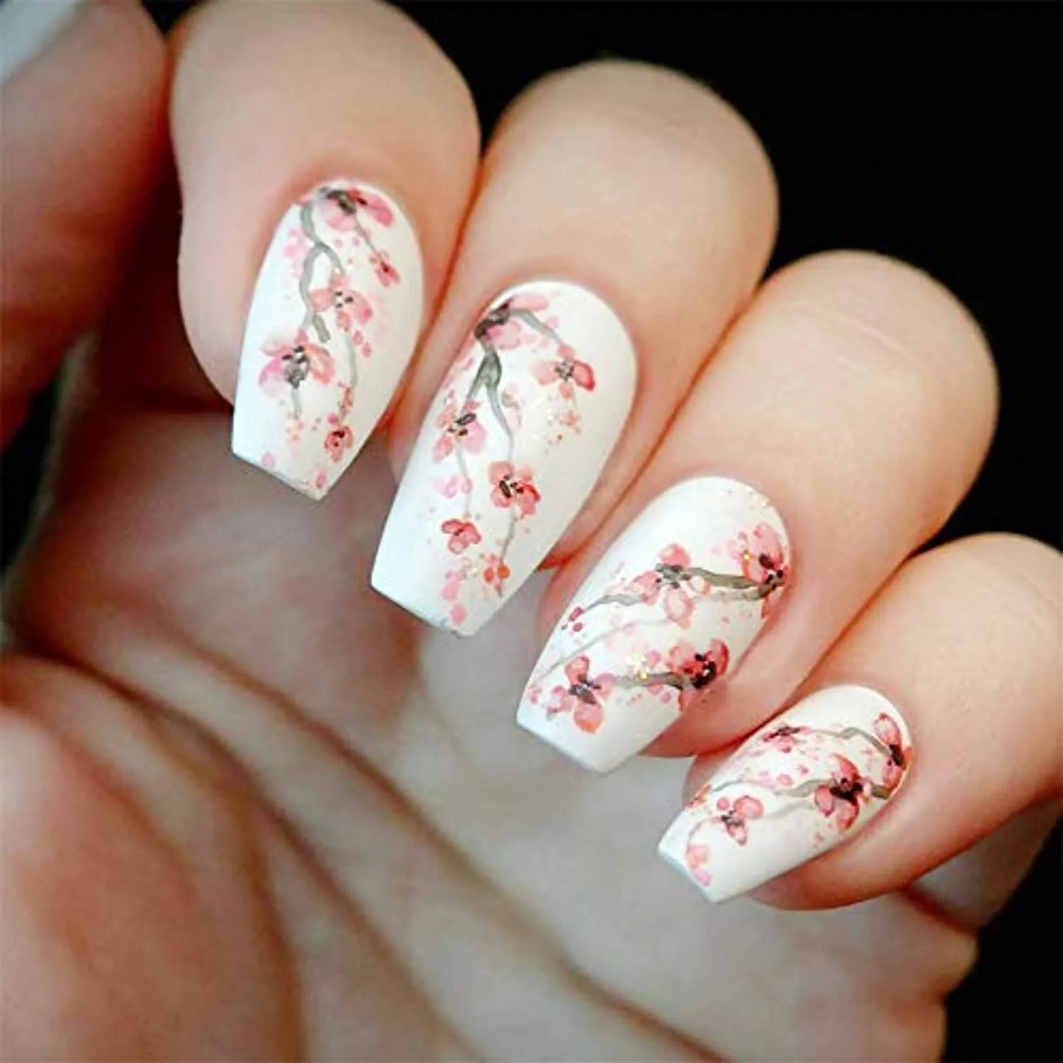 Dornail 8 Sheets Flowers Nail Stickers Spring Sakura Nail Art Decals Summer Nails Design for Nail Foils Decorations Supplies