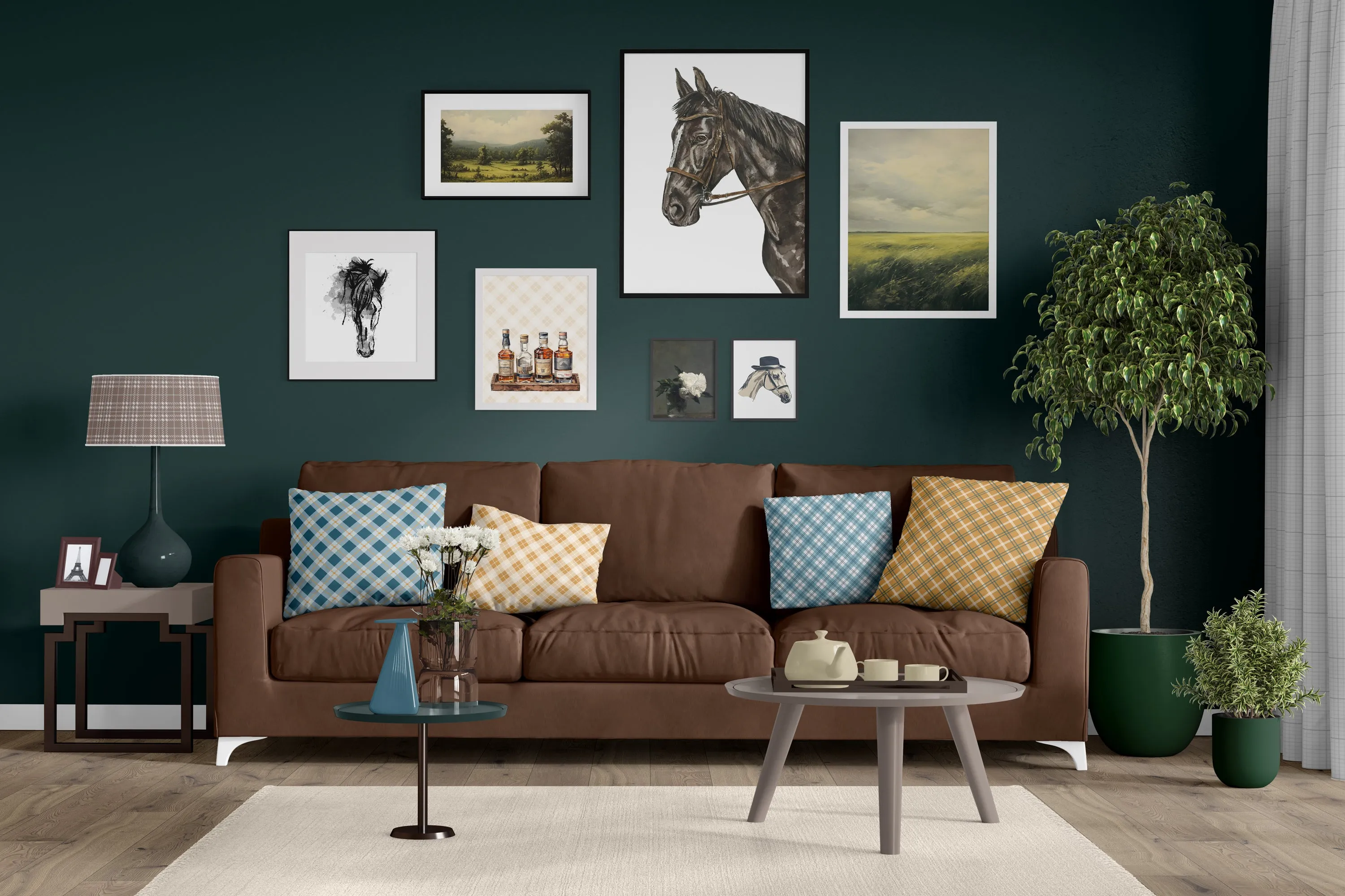 Dreamy Green Landscapes coaster set | Horse   Whiskey Collection