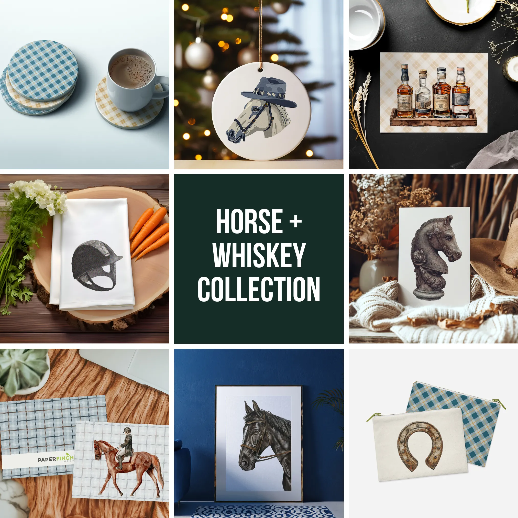 Dreamy Green Landscapes coaster set | Horse   Whiskey Collection
