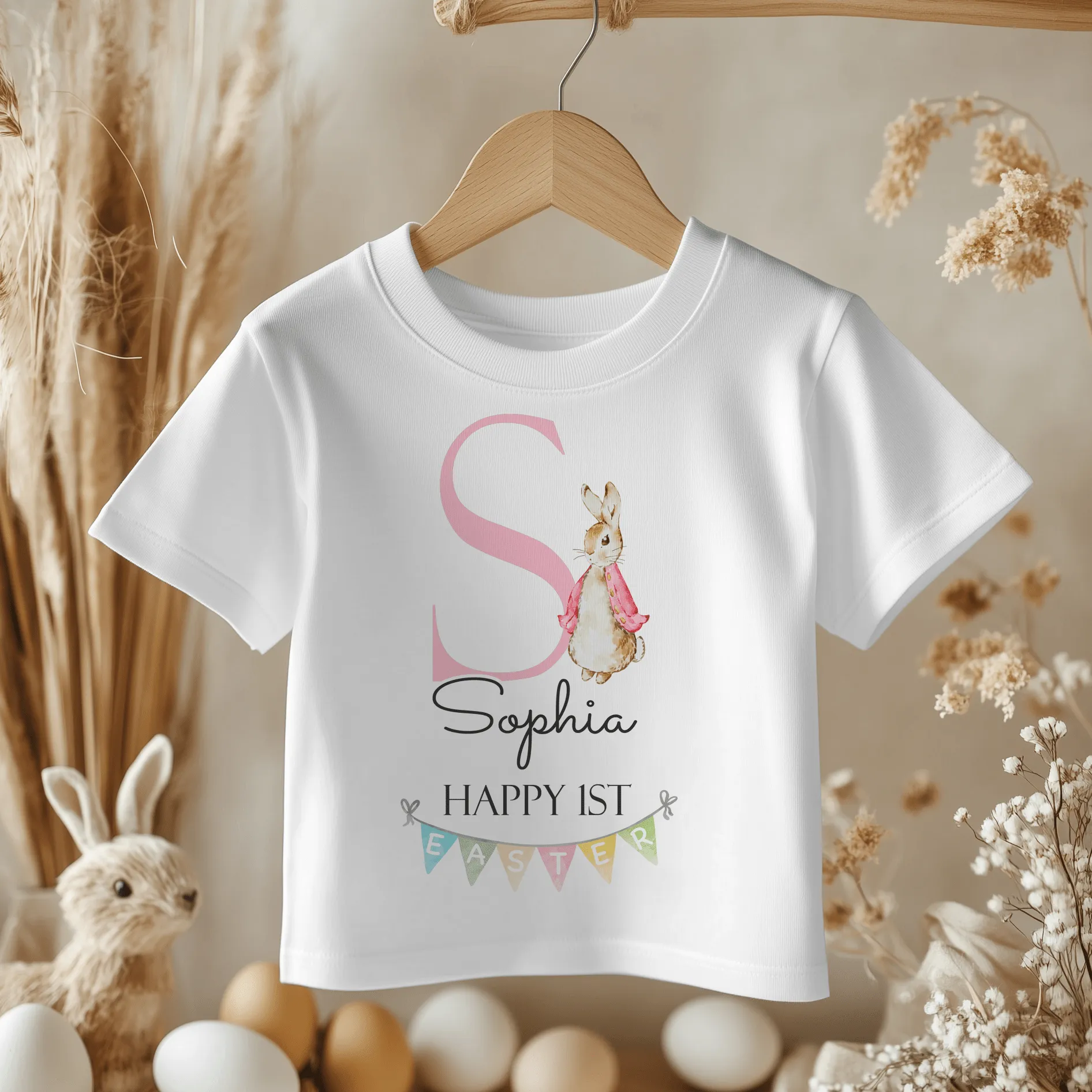 Easter (Girl) Peter Rabbit Inspired Personalised Toddler & Kids T Shirt