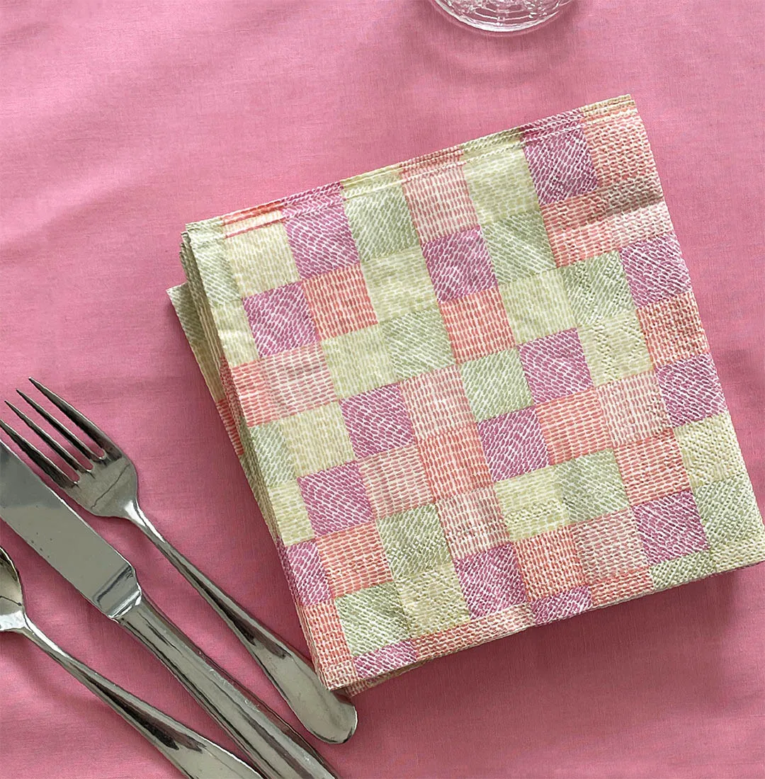 Elegant Embroidery Style Paper Lunch Napkins