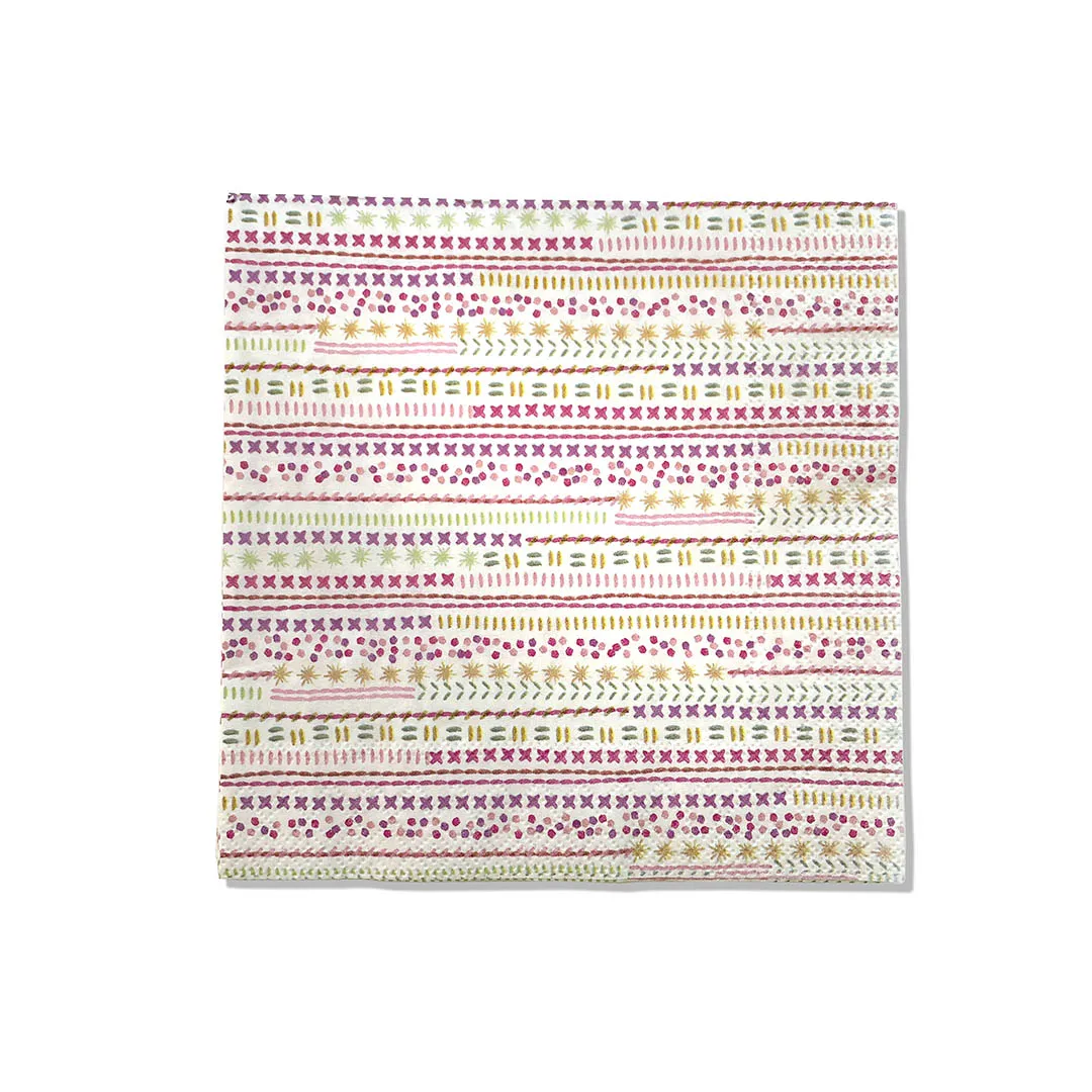 Elegant Embroidery Style Paper Lunch Napkins
