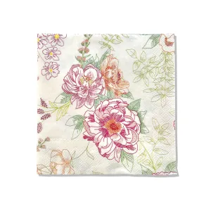 Elegant Embroidery Style Paper Lunch Napkins