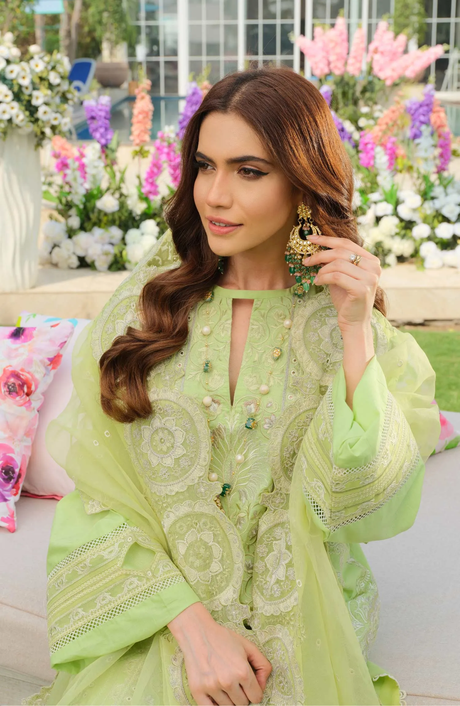 Elegant Light Green Salwar Kameez Pakistani Eid Dress