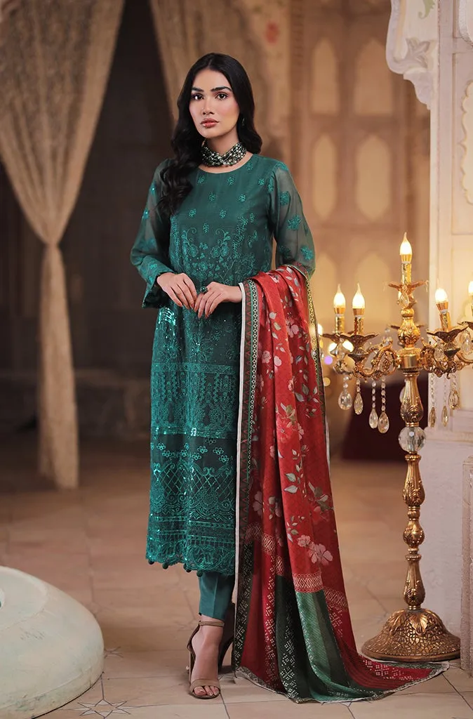Elegant Party Dress Pakistani in Sea Green Shade #PF360