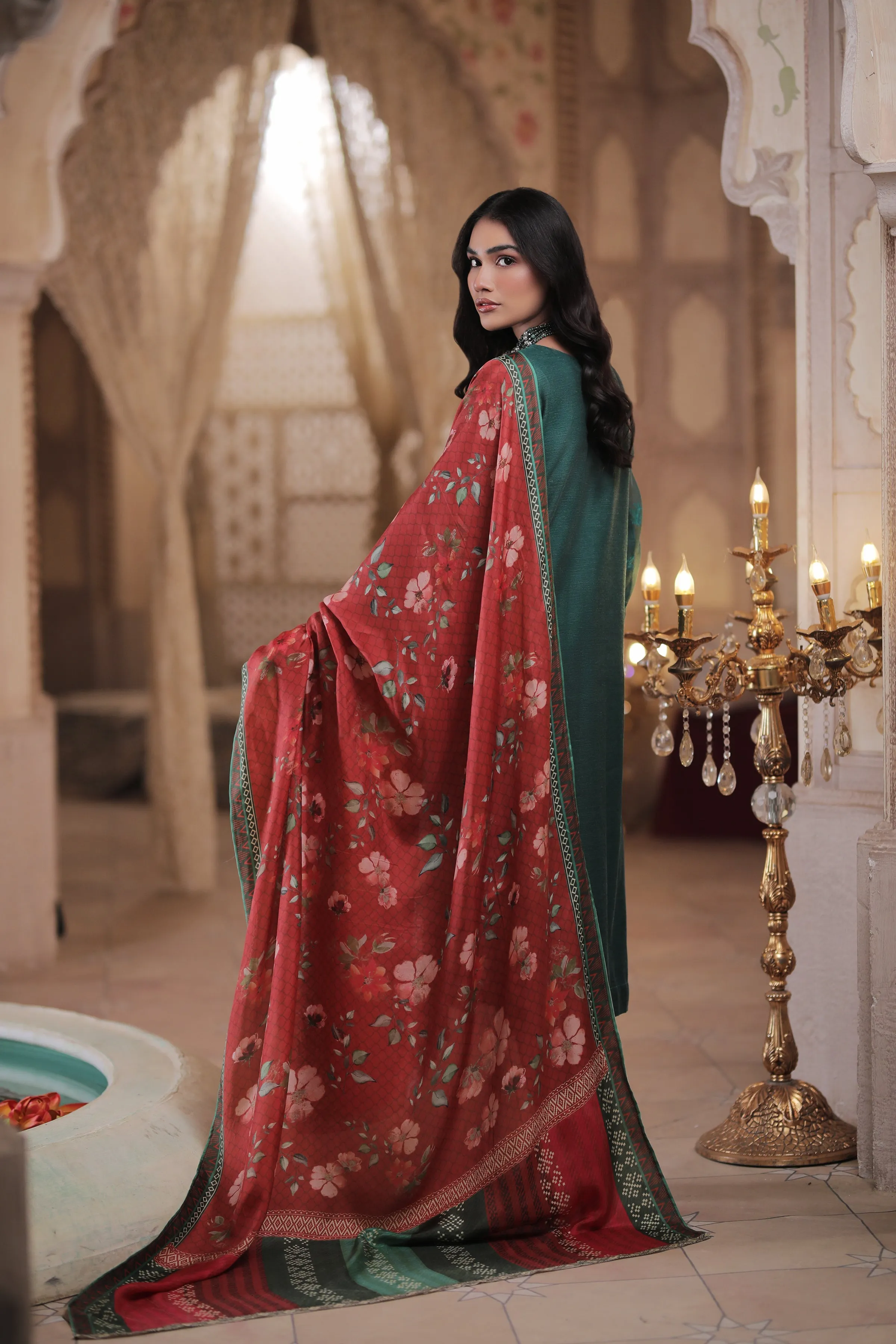 Elegant Party Dress Pakistani in Sea Green Shade #PF360