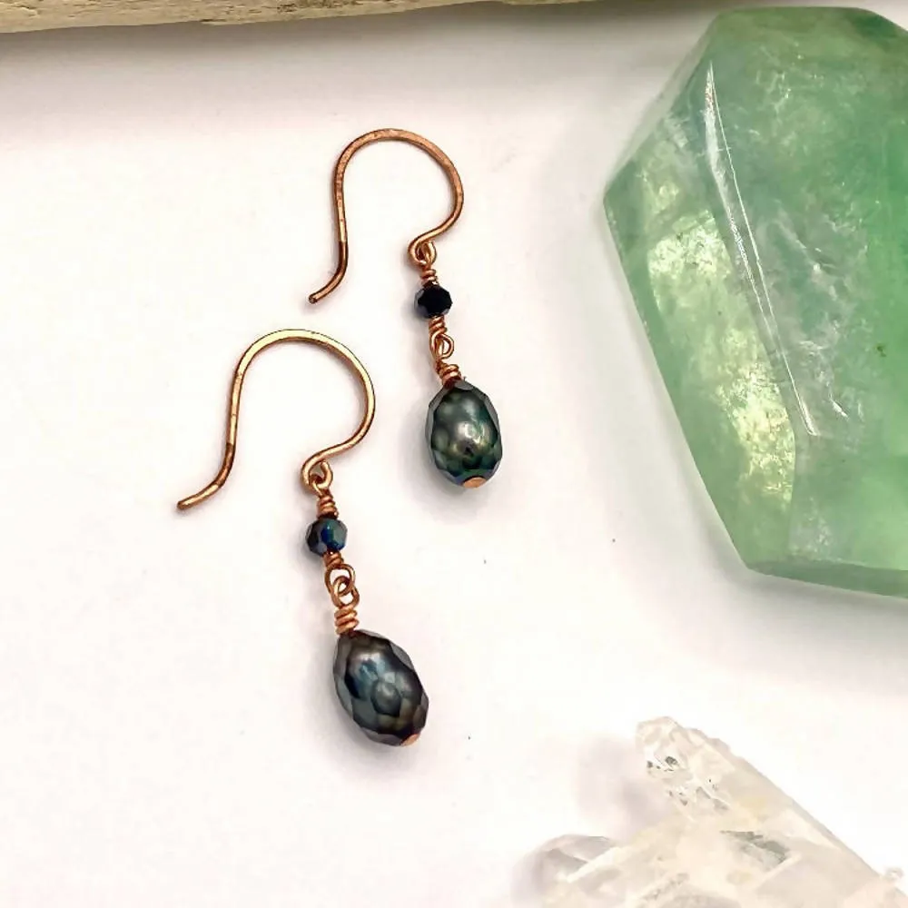 Faceted Pearl Earrings