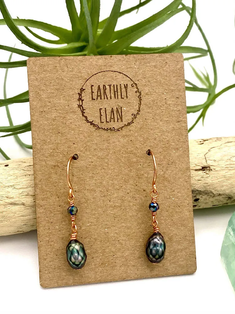Faceted Pearl Earrings
