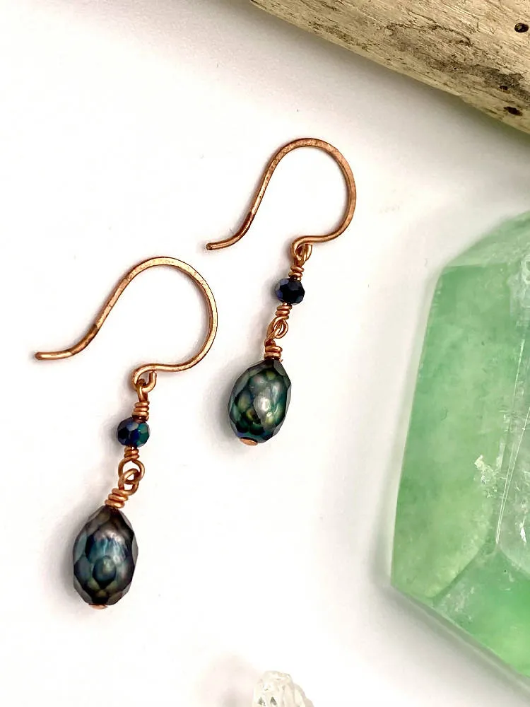 Faceted Pearl Earrings