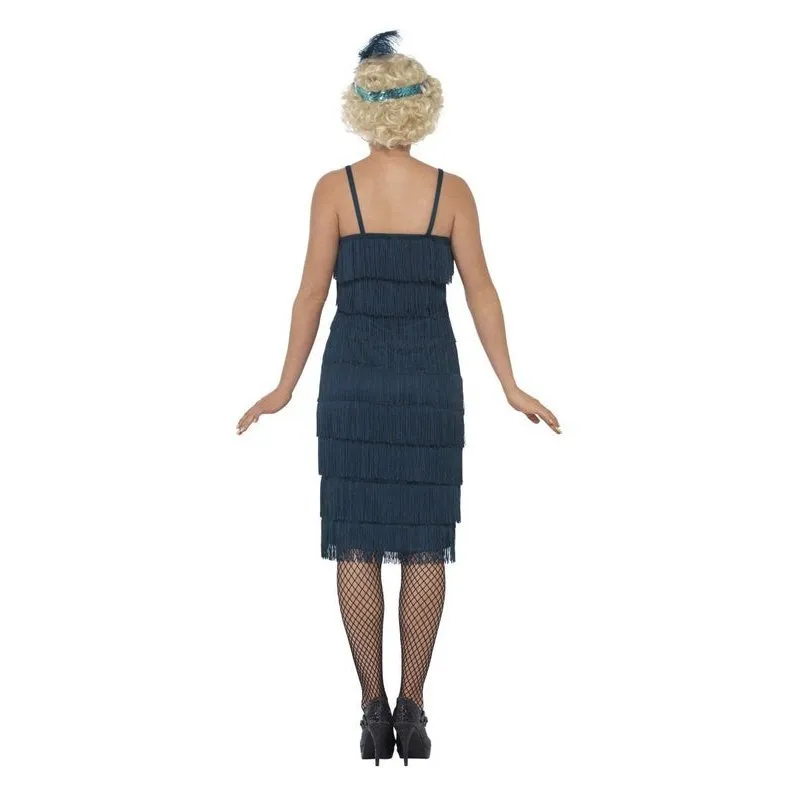 Flapper Costume, Teal Green, With Long Dress