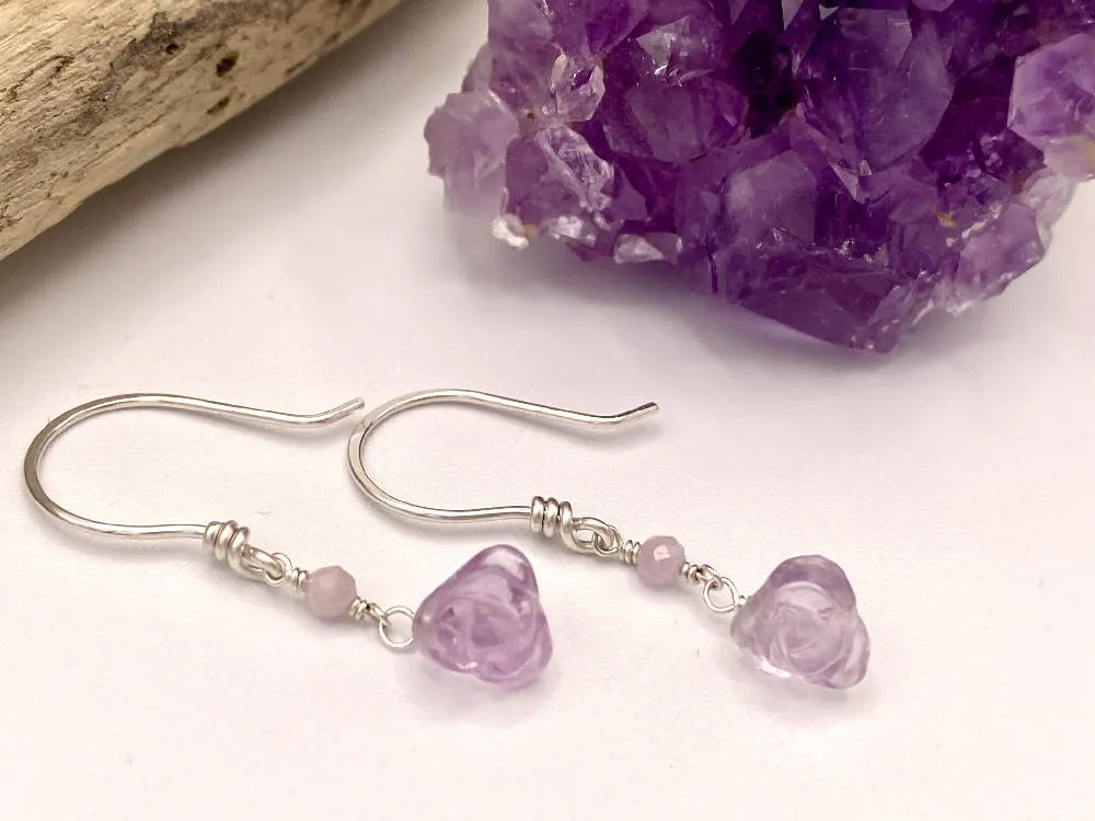 Fluorite Rose Earrings