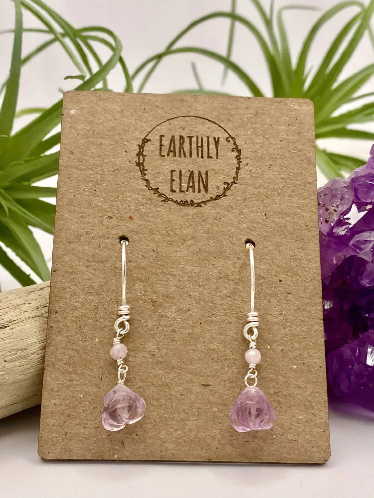 Fluorite Rose Earrings