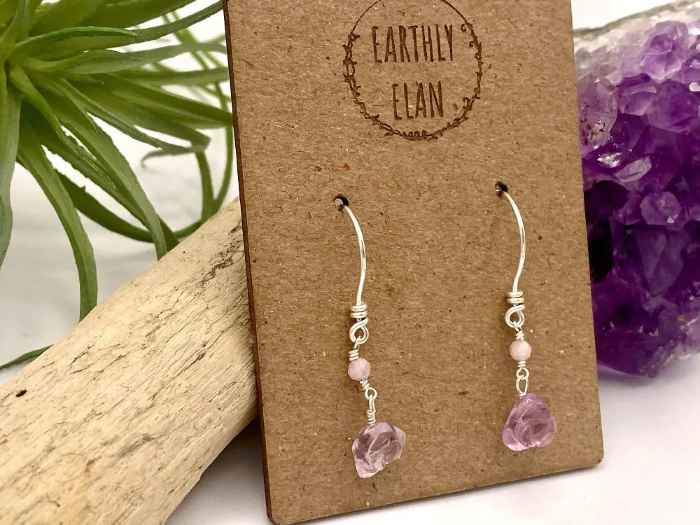Fluorite Rose Earrings