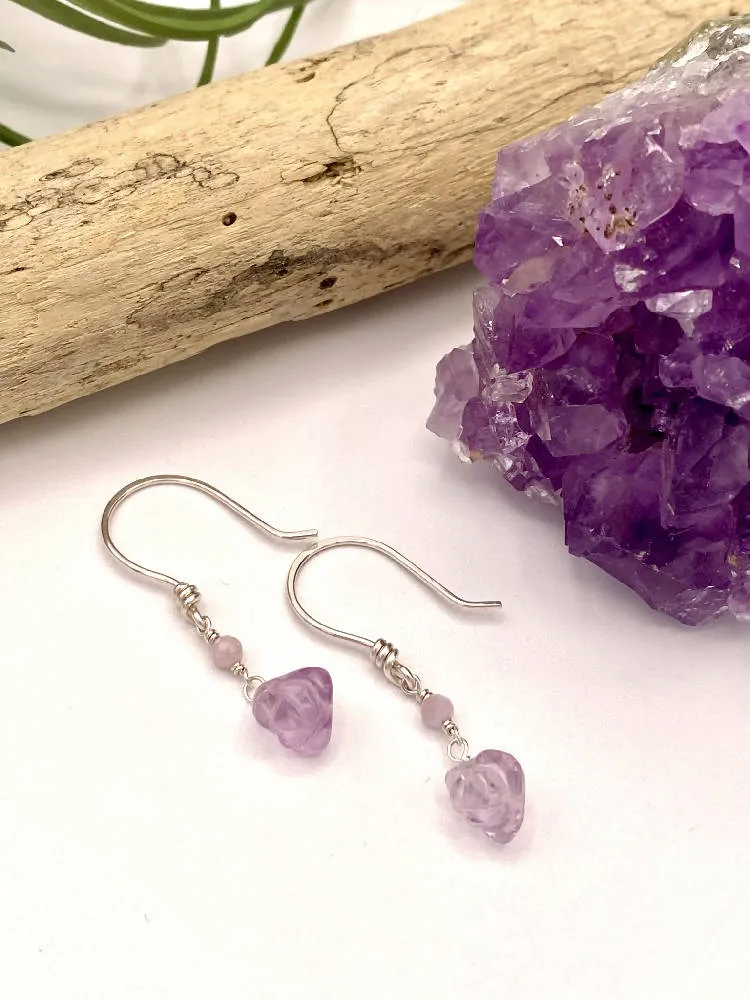 Fluorite Rose Earrings