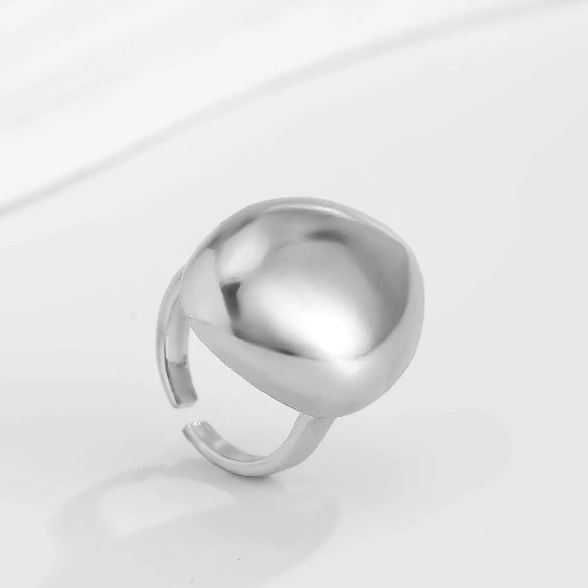 Geometric Gold Silver Plated Irregular Oval Open Ring
