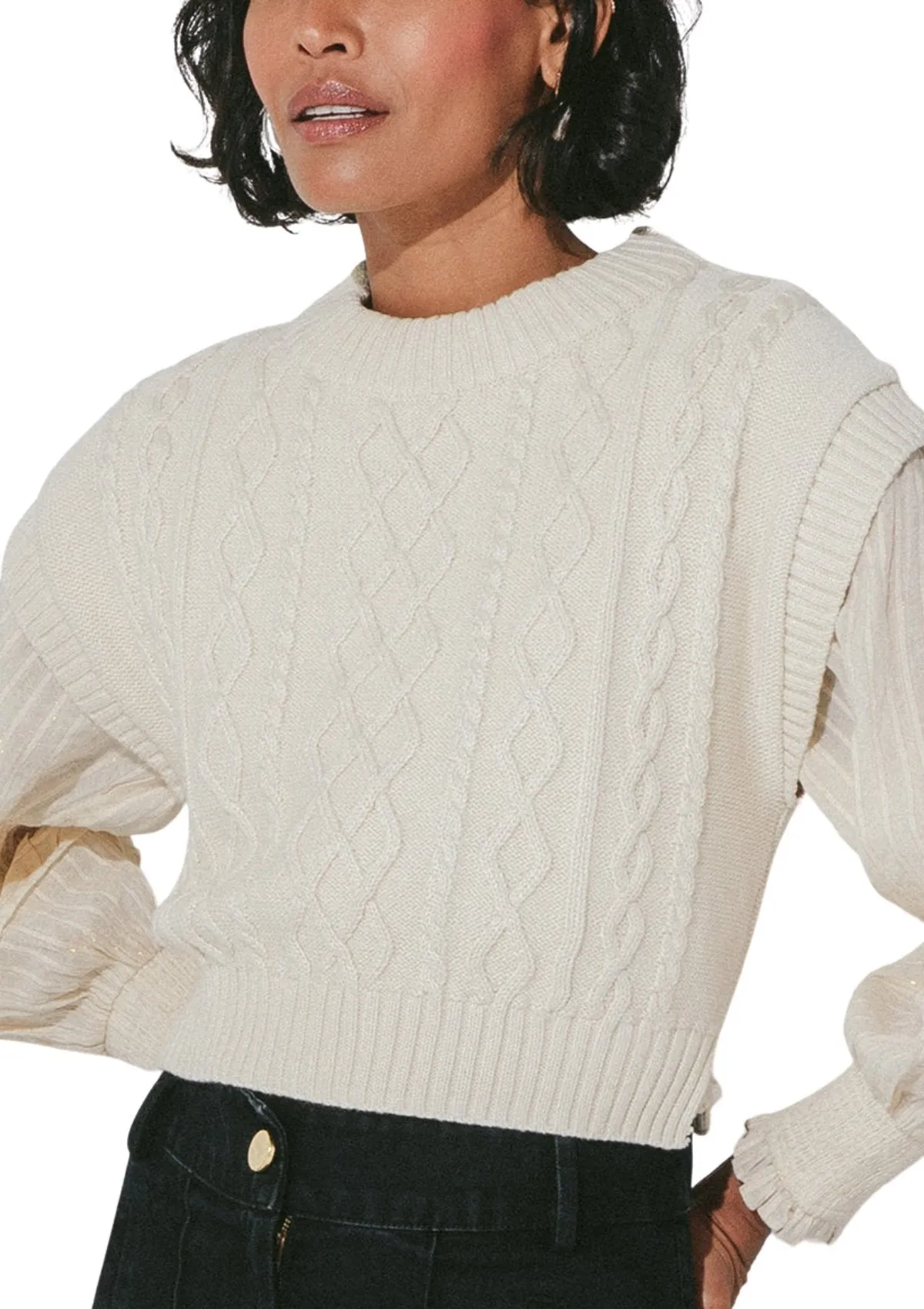 Gigi Sweater Vest | Cream
