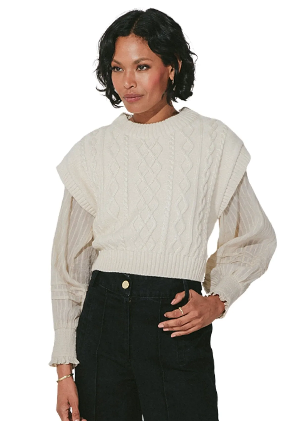 Gigi Sweater Vest | Cream