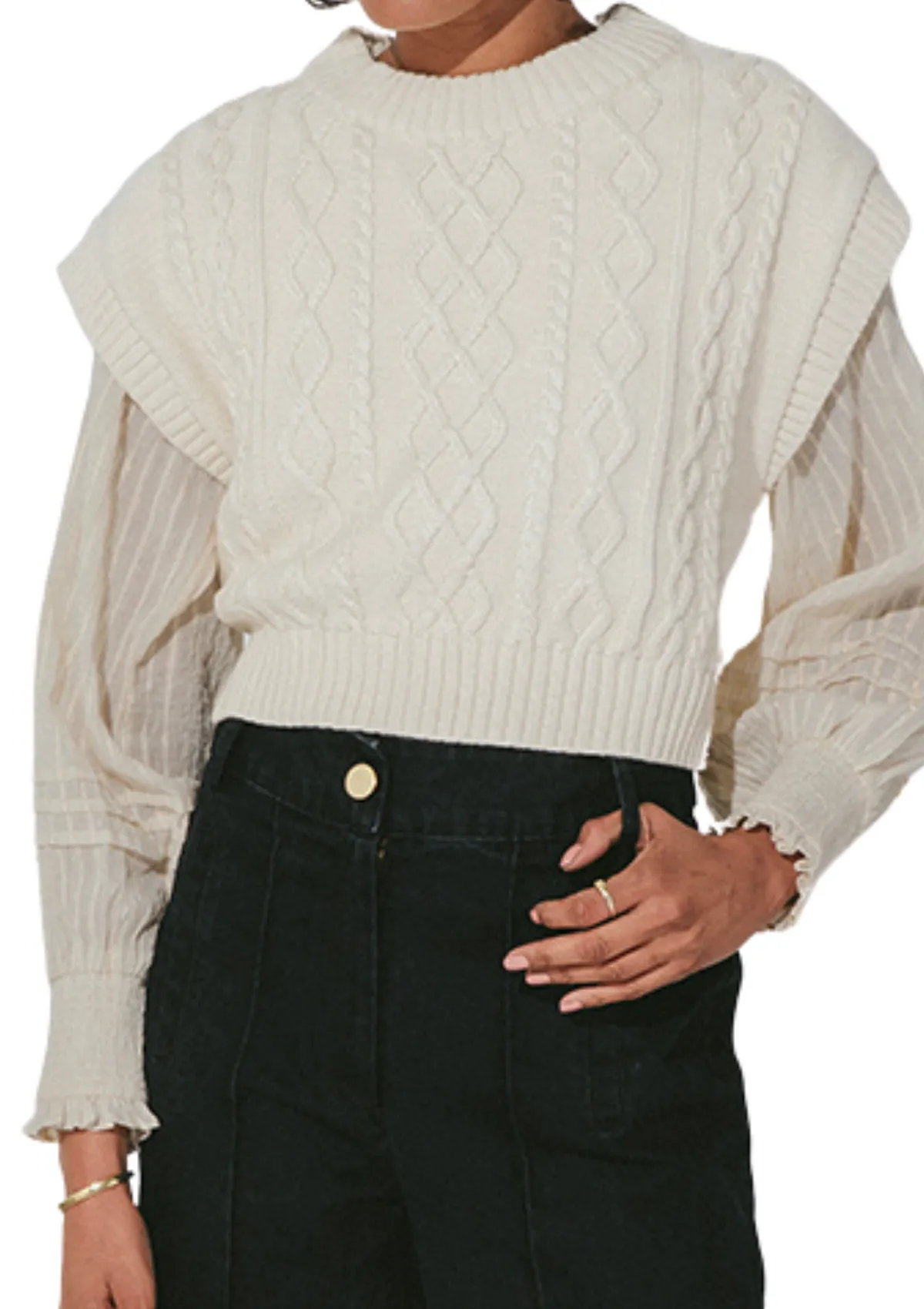 Gigi Sweater Vest | Cream