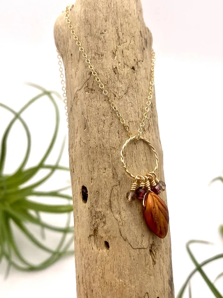 Gold Harvest Leaf Necklace