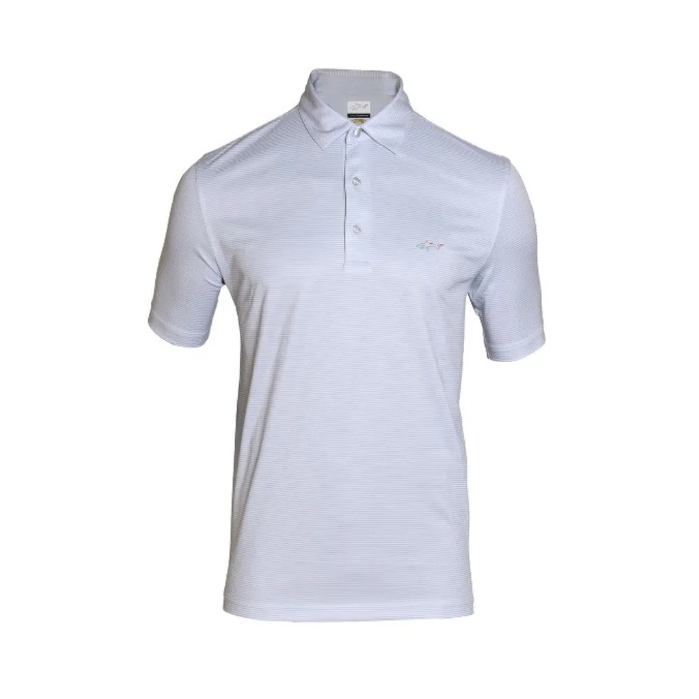 Greg Norman Men's Classic Stripe Polo - Pale Grey