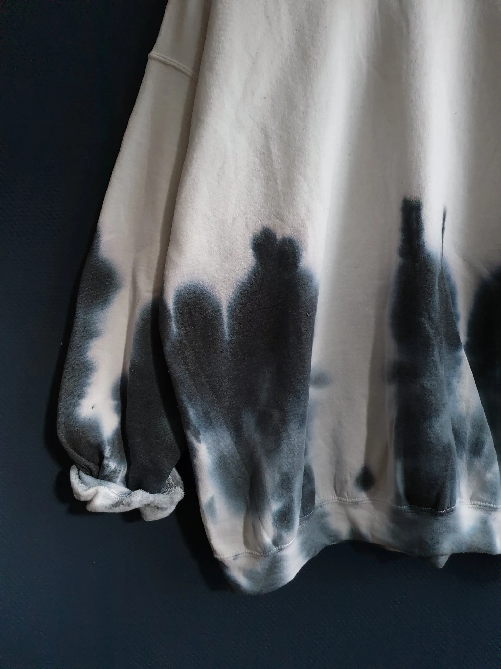 Hand Designed Abstract Gray Tie-Dye Sweatshirt
