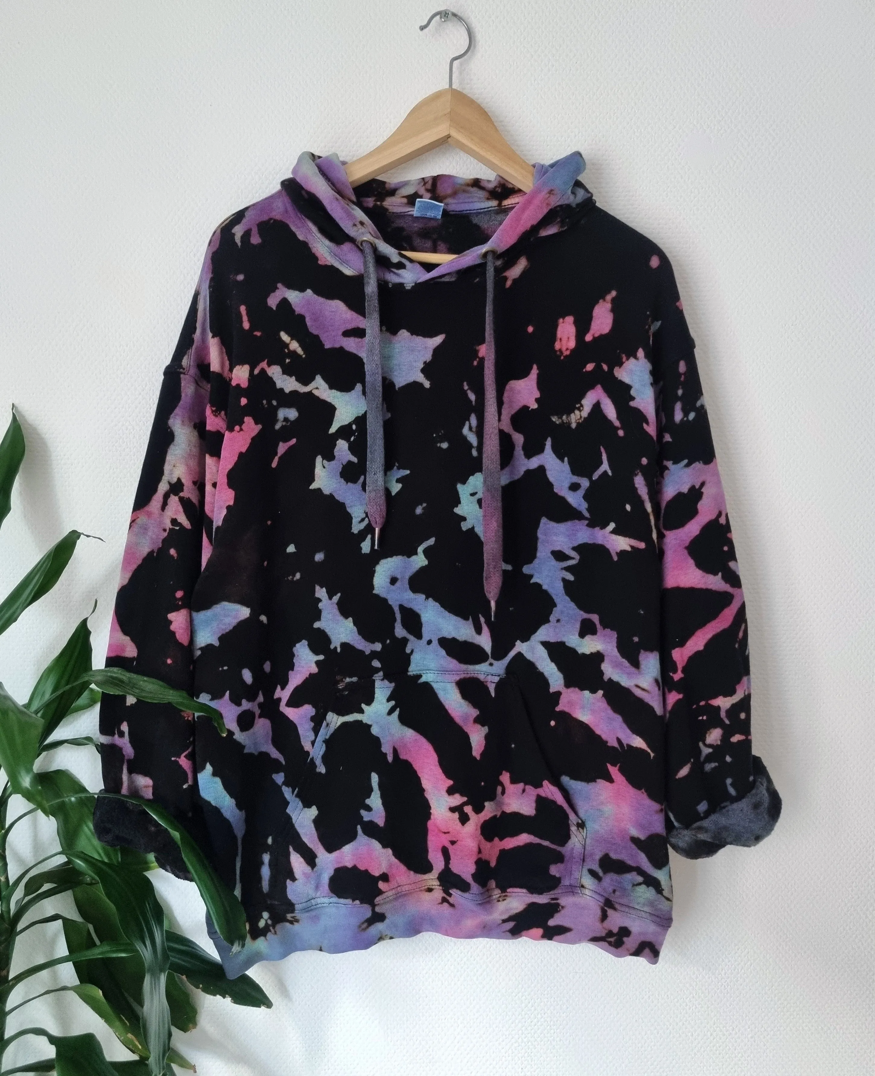 Hand Designed Reverse Nebula Galaxy Tie-Dye Hoodie