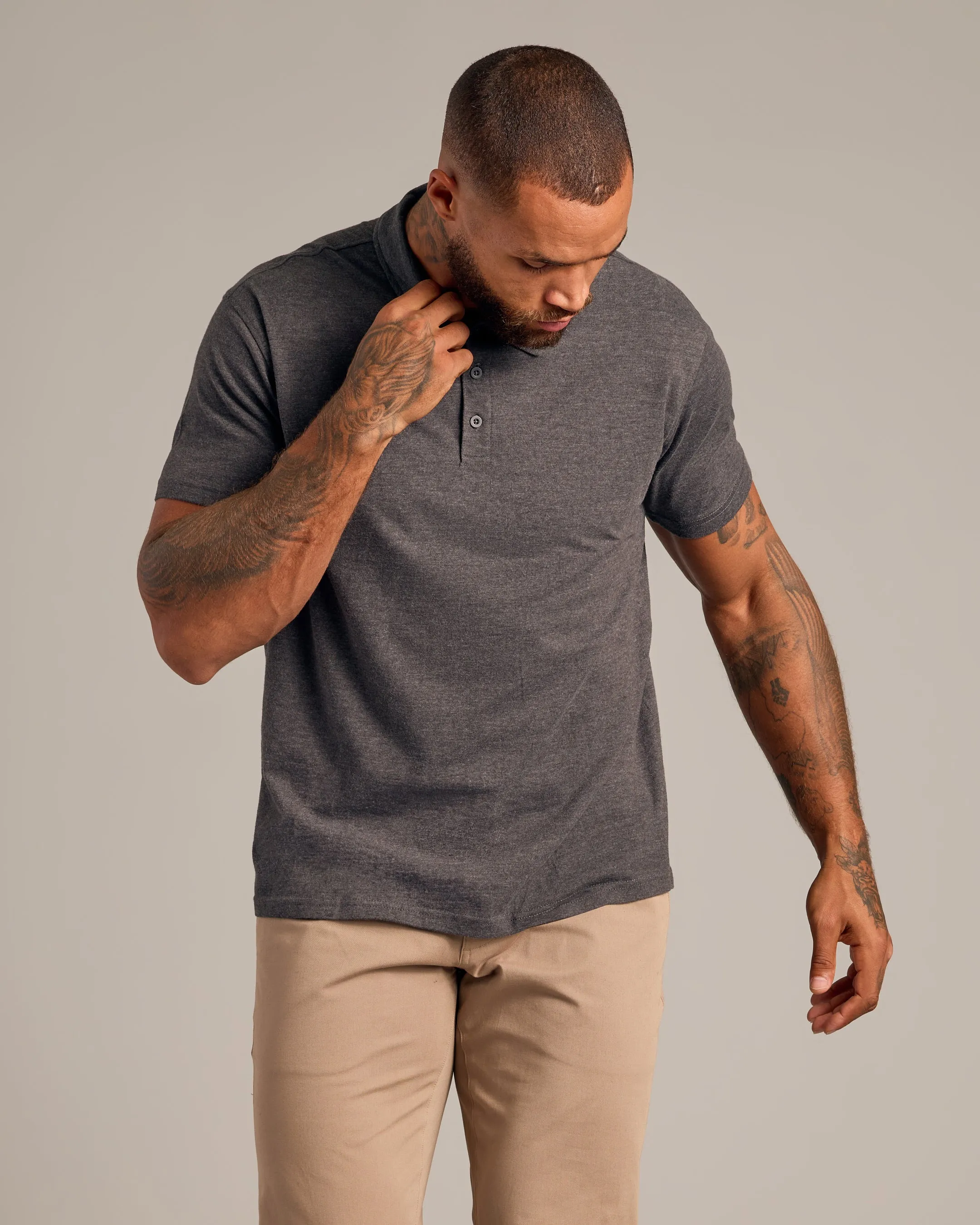Heather Polo 3-Pack