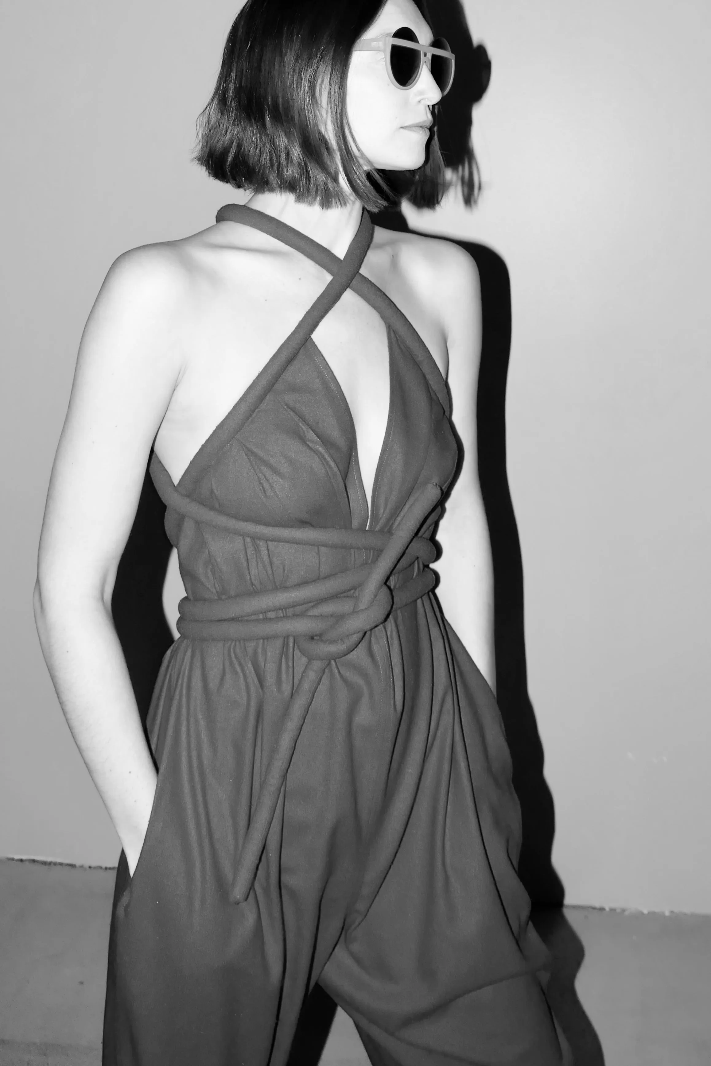 Infinite Rope Jumpsuit in Ivory Cream Raw Silk {Made to Order}