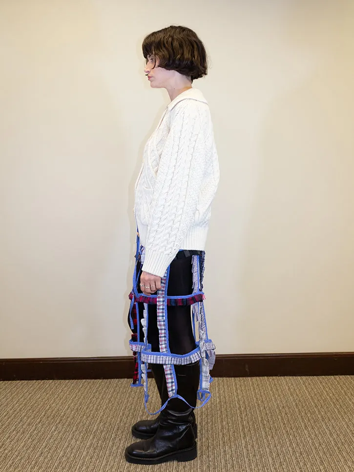 JRAT Pleated Trip Long Cage Skirt