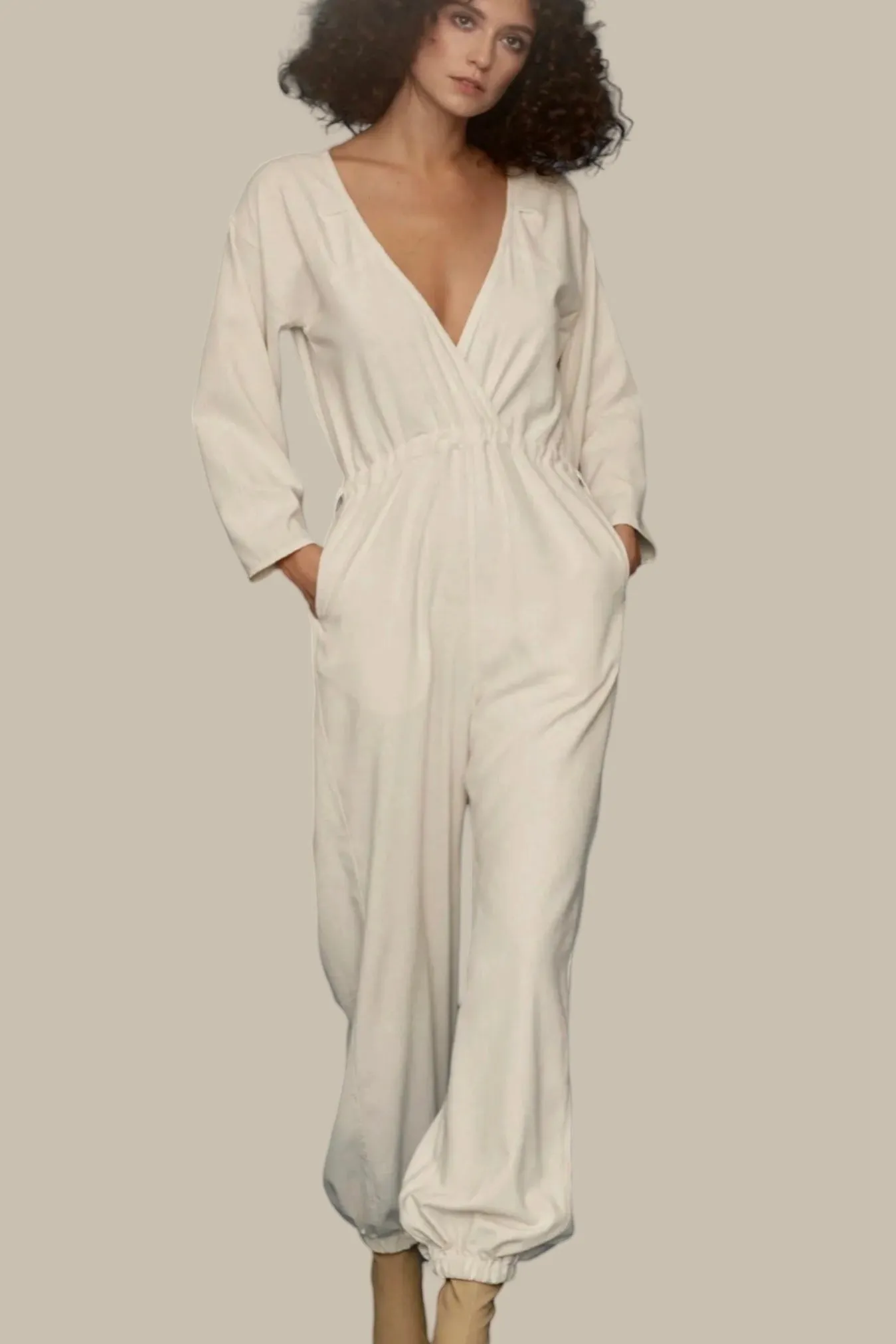 Kimono Jumpsuit Ivory Cream Raw Silk {Made to Order}