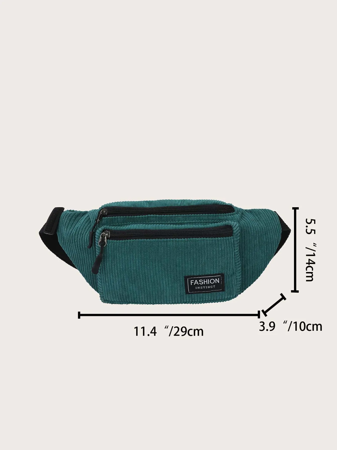 Letter Patch Waist Bag - Army Green- FD ⚡