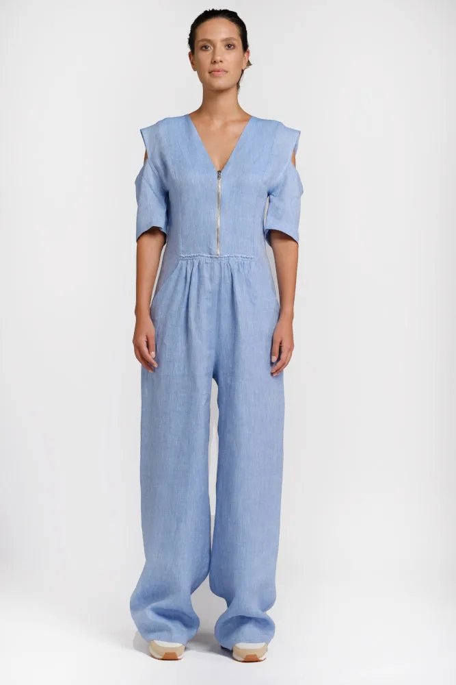 Light blue hemp suit