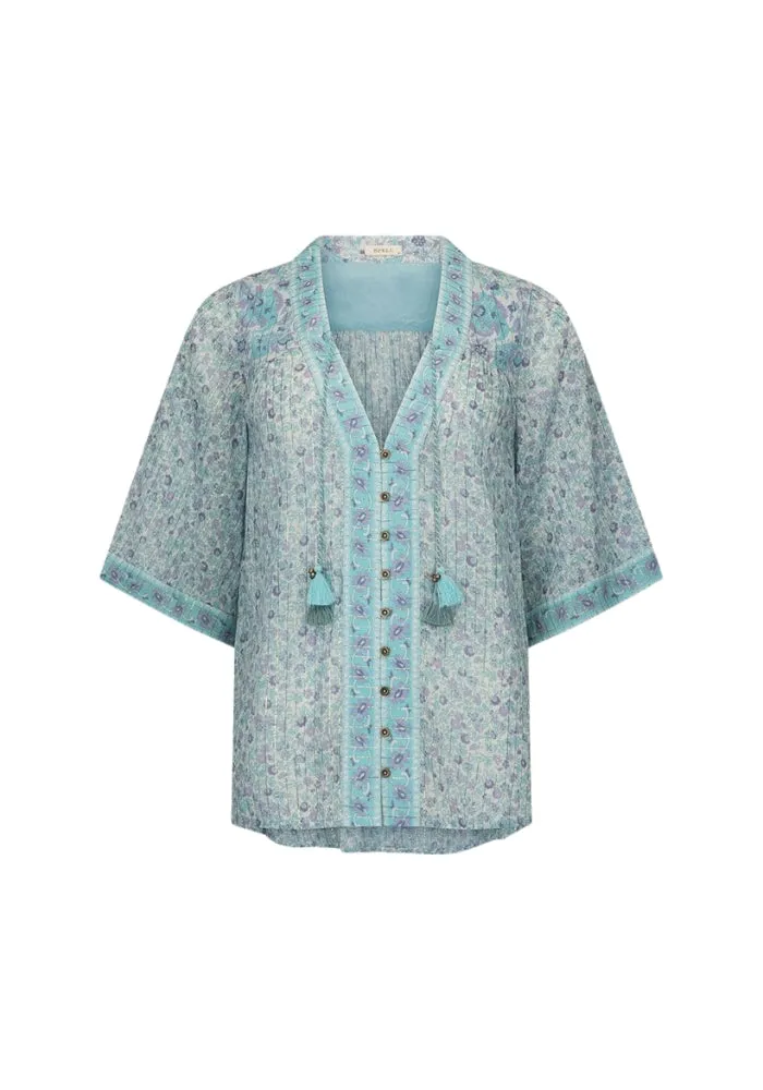 Little Bird Flutter Sleeve Blouse - Sky