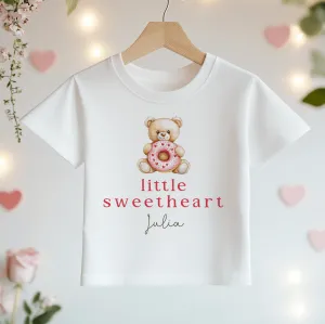 Little Sweetheart Valentines Donut Personalised Toddler & Kids T Shirt