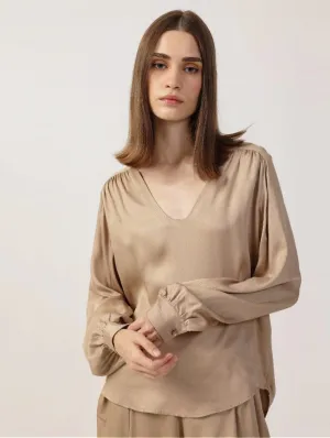 Long Sleeve Satin TENCEL™ Lotta Blouse | Multiple Colours