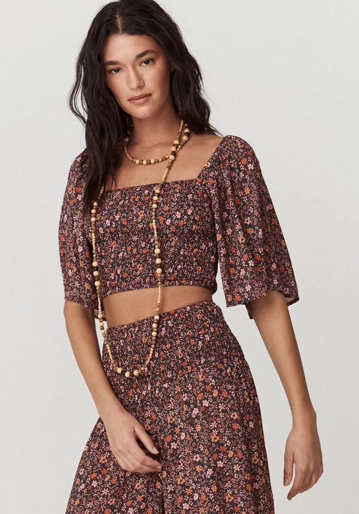 Love Jetty Shirred Top - Balmy Nights