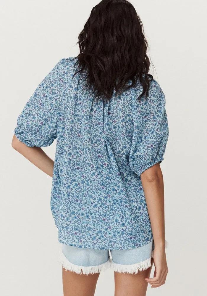 Love Jetty Short Sleeve Blouse - Blue Nirvana