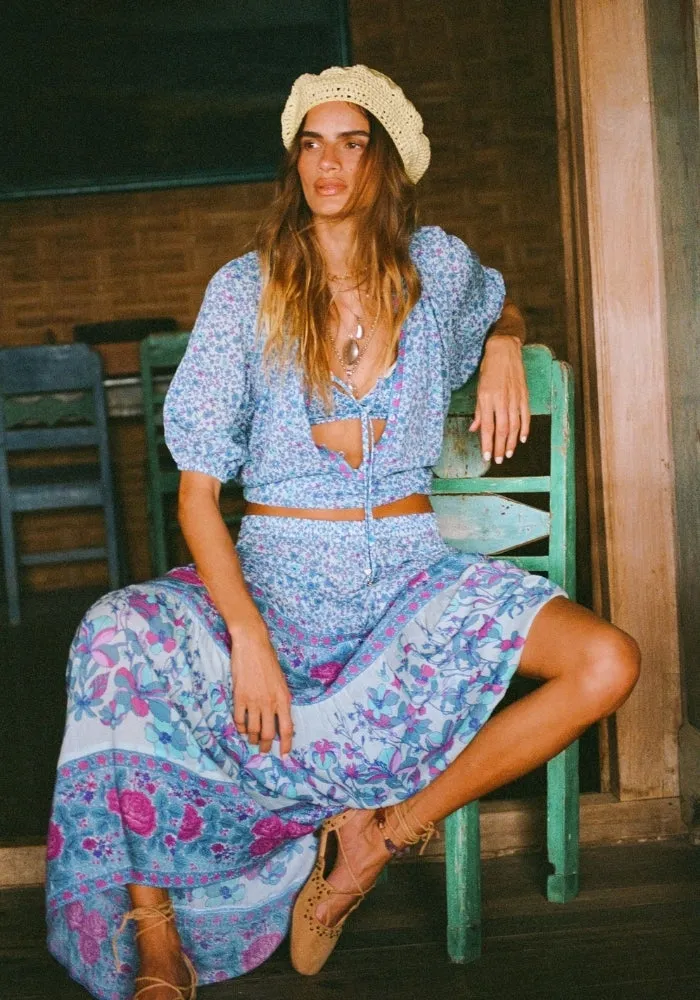 Love Jetty Short Sleeve Blouse - Blue Nirvana