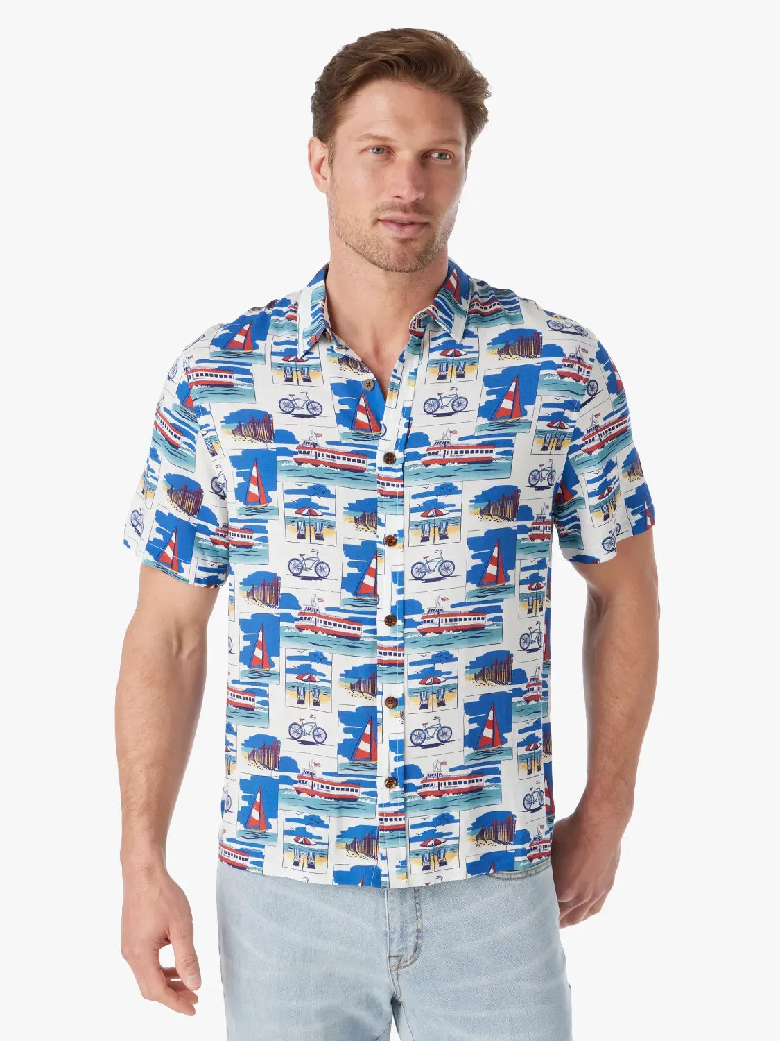 Marina Shirt | White Postcard Print